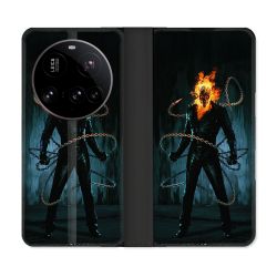 Housse cuir portefeuille Pour Xiaomi 15 Ultra Ghost Rider