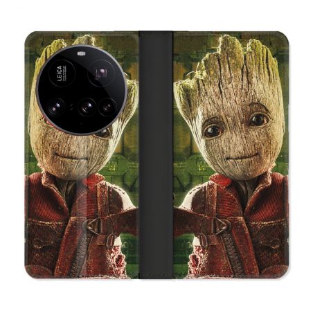Housse cuir portefeuille Pour Xiaomi 15 Ultra Groot Vert