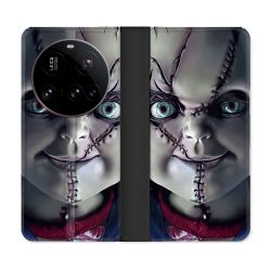 Housse cuir portefeuille Pour Xiaomi 15 Ultra Horreur Chucky Cicatrice
