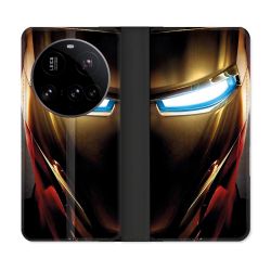 Housse cuir portefeuille Pour Xiaomi 15 Ultra Iron Man Casque