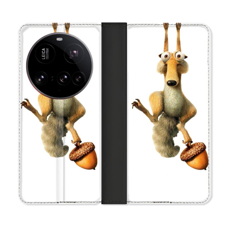 Housse cuir portefeuille Pour Xiaomi 15 Ultra L'âge de Glace Scratch Suspendu