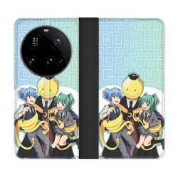 Housse cuir portefeuille Pour Xiaomi 15 Ultra Manga Assassination Classroom Kuro Trio