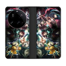 Housse cuir portefeuille Pour Xiaomi 15 Ultra Manga Demon Slayer Groupe