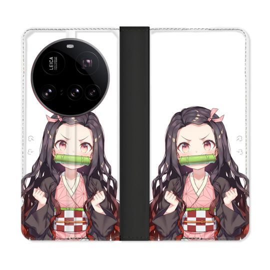 Housse cuir portefeuille Pour Xiaomi 15 Ultra Manga Demon Slayer Nezuko