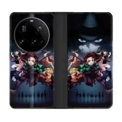 Housse cuir portefeuille Pour Xiaomi 15 Ultra Manga Demon Slayer Noir