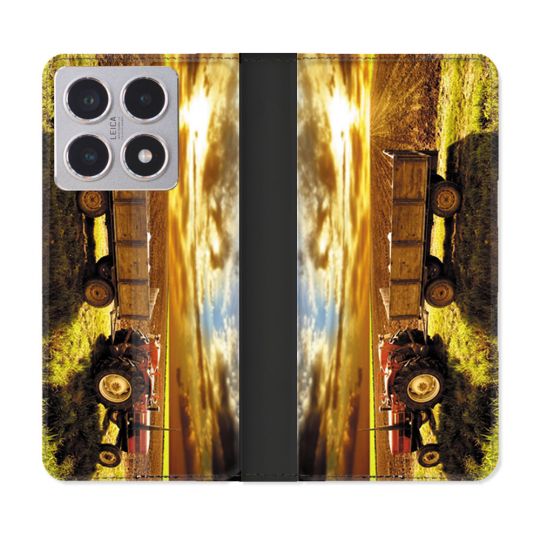 Housse cuir portefeuille Pour Xiaomi 15T Agriculture Tracteur Color