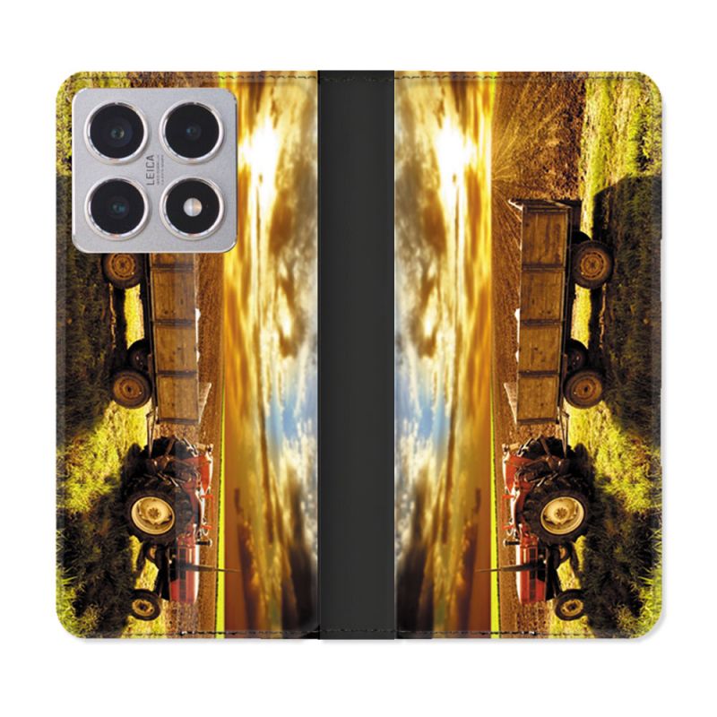 Housse cuir portefeuille Pour Xiaomi 15T Agriculture Tracteur Color
