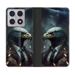 Housse cuir portefeuille Pour Xiaomi 15T Animal Aigle Business