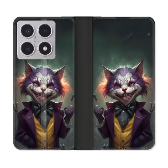 Housse cuir portefeuille Pour Xiaomi 15T Animal Chat Joker