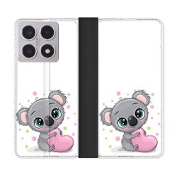 Housse cuir portefeuille Pour Xiaomi 15T Animal Koala Cœur