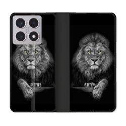 Housse cuir portefeuille Pour Xiaomi 15T Animal Lion Majestueux