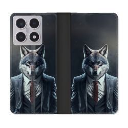 Housse cuir portefeuille Pour Xiaomi 15T Animal Loup Business