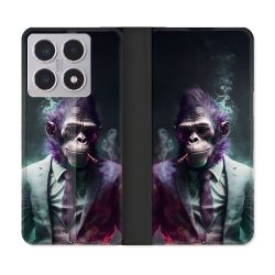 Housse cuir portefeuille Pour Xiaomi 15T Animal Singe Business