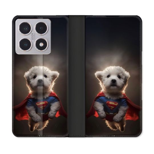 Housse cuir portefeuille Pour Xiaomi 15T Animal Super Chien