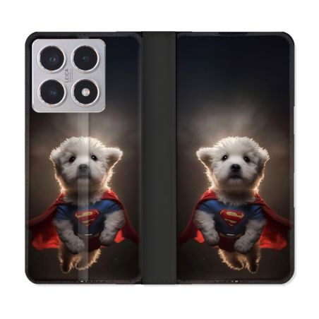 Housse cuir portefeuille Pour Xiaomi 15T Animal Super Chien