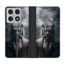 Housse cuir portefeuille Pour Xiaomi 15T Animal Tigre Business