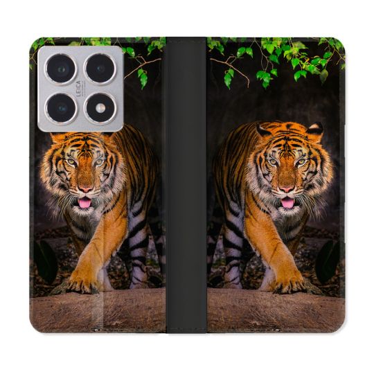 Housse cuir portefeuille Pour Xiaomi 15T Animal Tigre Jungle