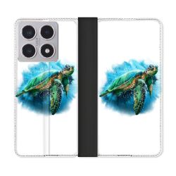 Housse cuir portefeuille Pour Xiaomi 15T Animal Tortue Blanche multicolore