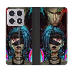 Housse cuir portefeuille Pour Xiaomi 15T Arcane Jinx Bleu
