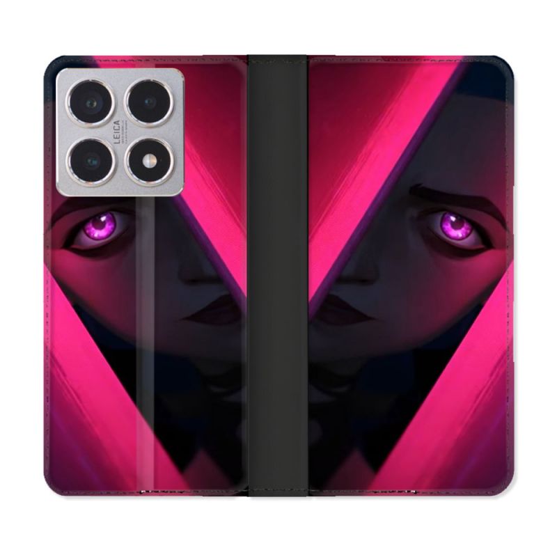 Housse cuir portefeuille Pour Xiaomi 15T Arcane Jinx Rose