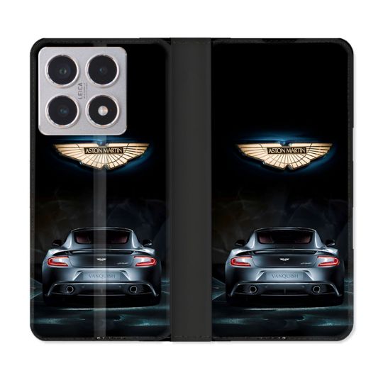 Housse cuir portefeuille Pour Xiaomi 15T Aston Martin