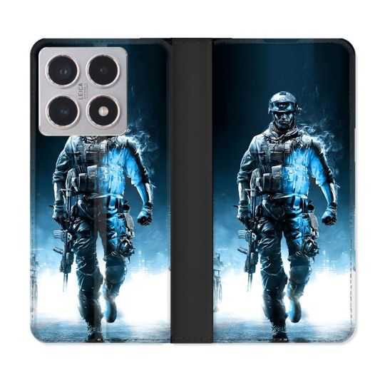 Housse cuir portefeuille Pour Xiaomi 15T Call Of Duty Guerrier