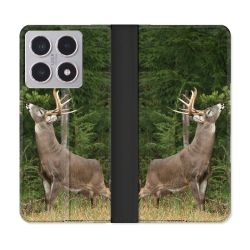 Housse cuir portefeuille Pour Xiaomi 15T Chasse Cerf