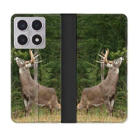 Housse cuir portefeuille Pour Xiaomi 15T Chasse Cerf