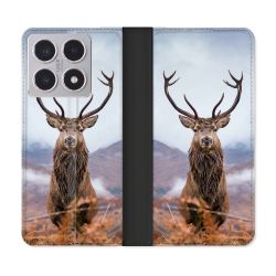 Housse cuir portefeuille Pour Xiaomi 15T Chasse Chevreuil Montagne