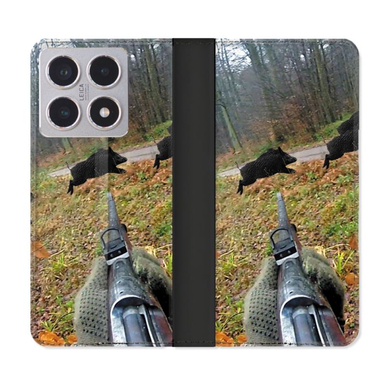 Housse cuir portefeuille Pour Xiaomi 15T Chasse Vision Tir