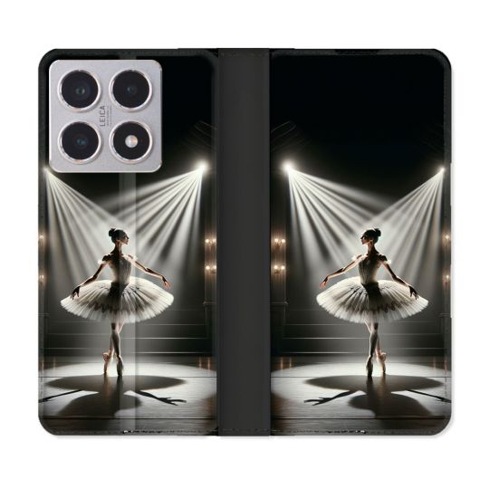 Housse cuir portefeuille Pour Xiaomi 15T Danseuse Lumière