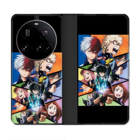 Housse cuir portefeuille Pour Xiaomi 15 Ultra Manga My Hero Academia Noir