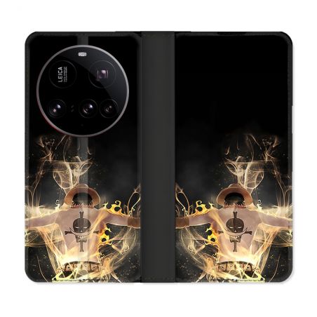 Housse cuir portefeuille Pour Xiaomi 15 Ultra Manga One Piece Ace Noir