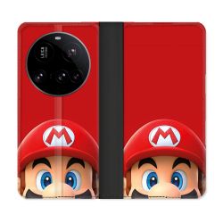 Housse cuir portefeuille Pour Xiaomi 15 Ultra Mario Rouge