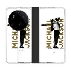 Housse cuir portefeuille Pour Xiaomi 15 Ultra Michael Jackson Blanc