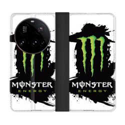 Housse cuir portefeuille Pour Xiaomi 15 Ultra Monster Energy Tache