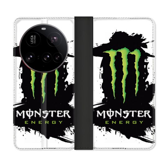 Housse cuir portefeuille Pour Xiaomi 15 Ultra Monster Energy Tache
