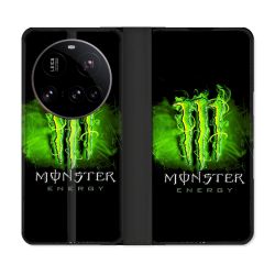 Housse cuir portefeuille Pour Xiaomi 15 Ultra Monster Energy Vert