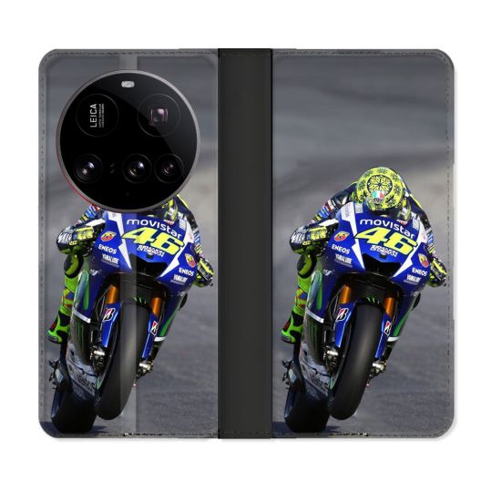 Housse cuir portefeuille Pour Xiaomi 15 Ultra Moto Course GP Wheeling 46
