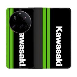 Housse cuir portefeuille Pour Xiaomi 15 Ultra Moto Kawasaki
