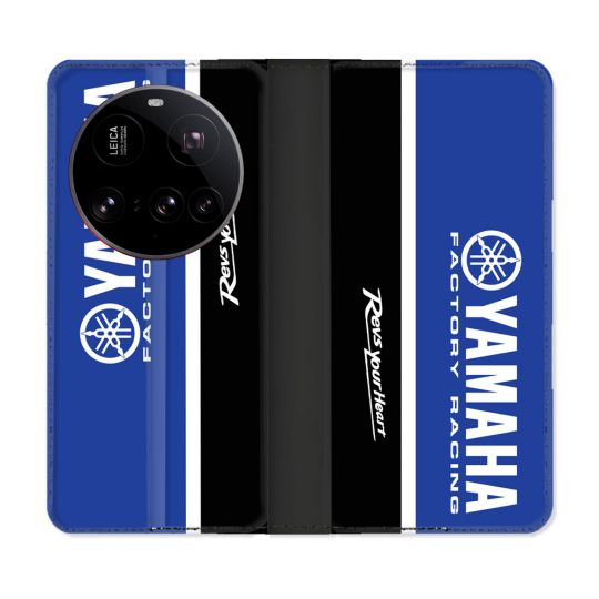 Housse cuir portefeuille Pour Xiaomi 15 Ultra Moto Yamaha