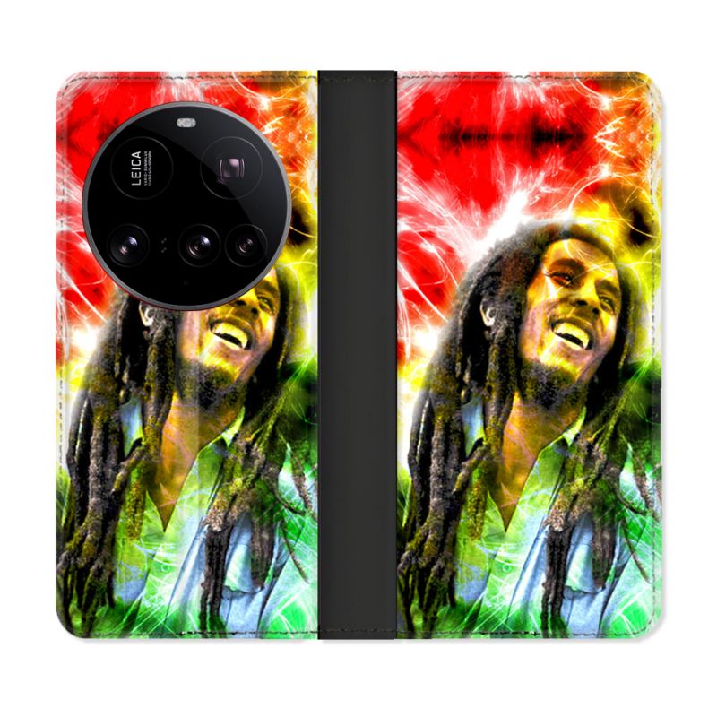 Housse cuir portefeuille Pour Xiaomi 15 Ultra Musique Bob Marley Color