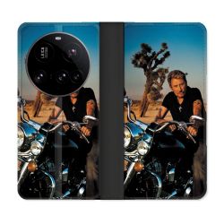 Housse cuir portefeuille Pour Xiaomi 15 Ultra Musique Johnny Hallyday Moto
