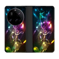 Housse cuir portefeuille Pour Xiaomi 15 Ultra Musique Partition Multicolore