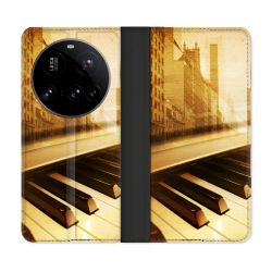 Housse cuir portefeuille Pour Xiaomi 15 Ultra Musique Piano Retro