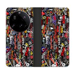 Housse cuir portefeuille Pour Xiaomi 15 Ultra Musique Rock Groupe