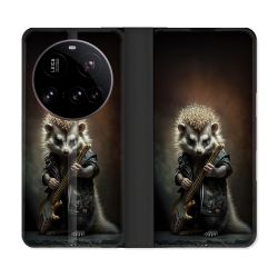Housse cuir portefeuille Pour Xiaomi 15 Ultra Musique Rock Herisson