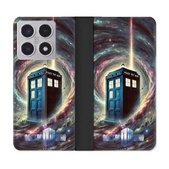 Housse cuir portefeuille Pour Xiaomi 15T Dr Who Tardis Univers