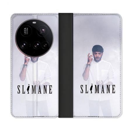 Housse cuir portefeuille Pour Xiaomi 15 Ultra Musique Slimane Blanc