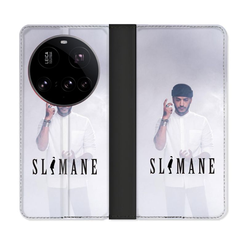 Housse cuir portefeuille Pour Xiaomi 15 Ultra Musique Slimane Blanc
